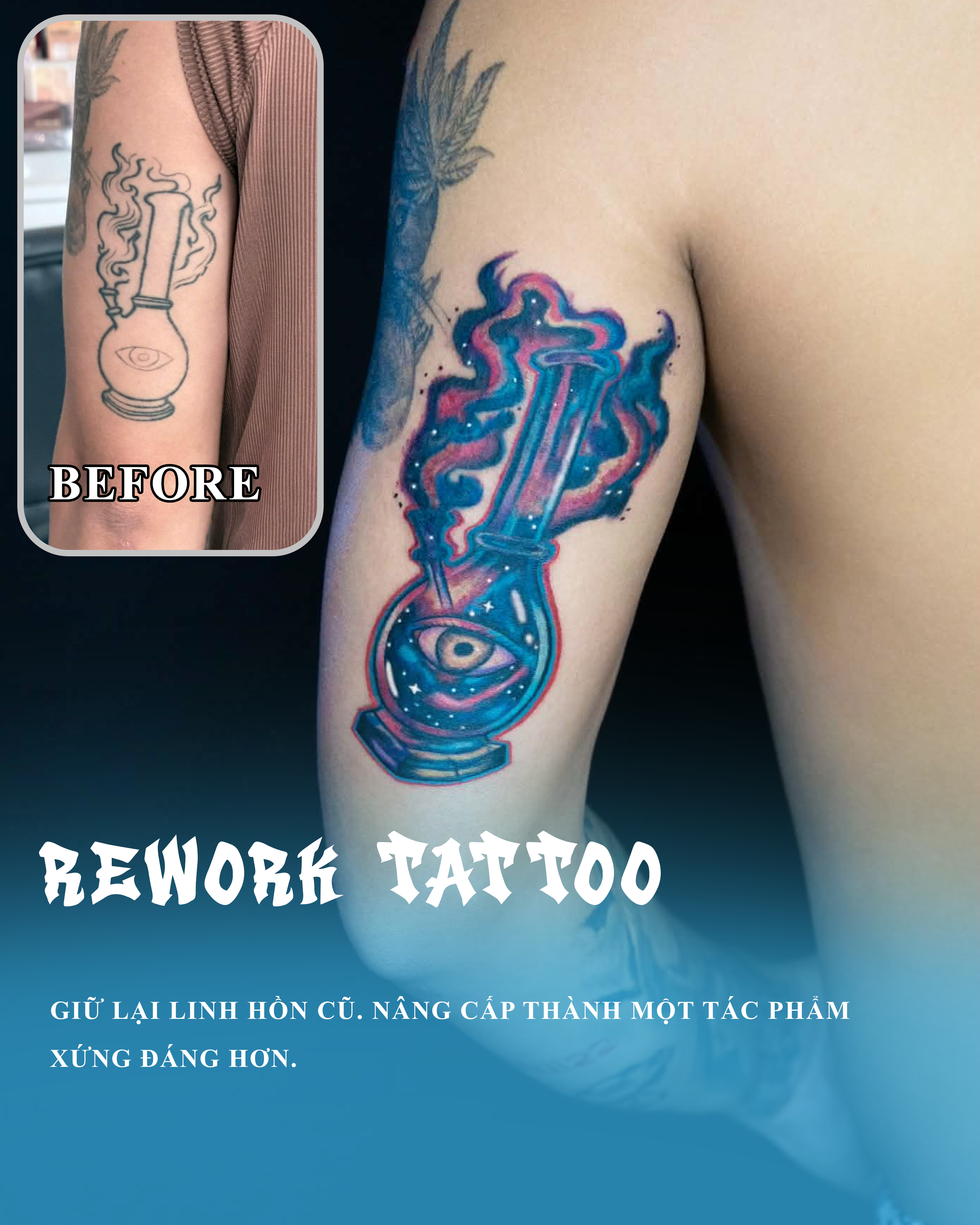 Rework dặm đậm làm mới hình xăm mờ